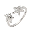 304 Stainless Steel Open Cuff Finger Rings for Women RJEW-B109-07P-02-4