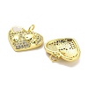 Brass Micro Pave Clear Cubic Zirconia Pendants KK-K365-04I-G-1