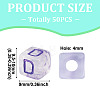 50Pcs Acrylic European Beads MACR-TADJ0001-13D-5