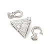 Brass Micro Pave Clear Cubic Zirconia Fold Over Clasps KK-U059-19P-2