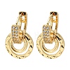 Brass Micro Pave Clear Cubic Zirconia Dangle Hoop Earrings EJEW-E295-02KCG-1