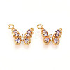 Brass Micro Pave Cubic Zirconia Charms X1-KK-N262-112A-G-1