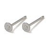 Non-Tarnish 316 Surgical Stainless Steel Flat Round Blank Peg Stud Earring Settings X-STAS-R073-06G-1