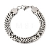 201 Stainless Steel Diamond-Cut Wheat Chain Bracelets for Men STAS-T077-07P-4
