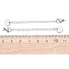 304 Stainless Steel Chain Extender with Flat Round Charms STAS-G383-04P-3