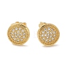 Brass Micro Pave Clear Cubic Zirconia Stud Earrings EJEW-D305-15G-3