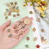 28pcs 7 colors Glass Connector Charms GLAA-AR0001-28-6