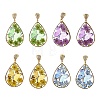Transparent Epoxy Resin & 304 Stainless Steel & Brass Stud Dangle Earrings EJEW-JE07238-4