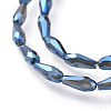 Electroplate Transparent Glass Beads Strands EGLA-L015-FR-A03-2
