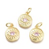 Brass Micro Pave Cubic Zirconia Pendants KK-P187-17C-G-1