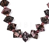 Natural Rhodonite Round & Cone Beaded Necklaces NJEW-N064-03E-3