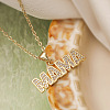 Mother's Day Brass Micro Pave Clear Cubic Zirconia Mama Pendant Necklaces FS-WG171EE-01-2