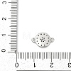 Brass Micro Pave Clear Cubic Zirconia Sun Connector Charms KK-P302-12P-3