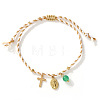 Natural Green Aventurine & Brass Charm Bracelets BU6372-1-1