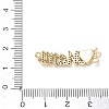 Mother's Day Brass Micro Pave Clear Cubic Zirconia and Enamel Links KK-T084-02G-3
