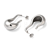 Non-Tarnish 304 Stainless Steel Twist Teardrop Stud Earrings EJEW-K244-33P-2