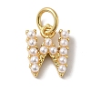 Rack Plating Brass with ABS Plastic Imitation Pearl Charms KK-B092-30W-G-1