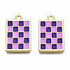 Rack Plating Alloy Checkerboard Pendants PALLOY-S132-256C-RS-1