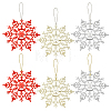 3 Bags 3 Colors Glitter Snowflake Plastic Pendant Decorations AJEW-GA0006-08-1