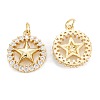 Brass Micro Pave Clear Cubic Zirconia Pendants ZIRC-M115-05G-2