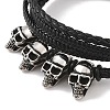 Braided Microfiber Leather Multi-strand Bracelets BJEW-B096-08G-2