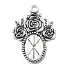 Tibetan Style Alloy Pendant Cabochon Settings TIBEP-5199-AS-LF-1