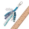 Natural & Synthetic Mixed Gemstone Round Cross Beads Pendant Decorations HJEW-TA00465-2