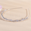 Flower Metal Rhinestone Thin Hair Bands PW-WGA0716-02-1