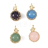 Natural Mixed Stone & Natural Cultured Freshwater Pearl Pendants PALLOY-JF05992-1