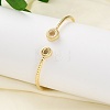 Clear Cubic Zirconia Open Cuff Bangle BJEW-G737-01G-02-1