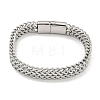 Tarnish Resistant 201 Stainless Steel Wheat Chain Bracelets with Magnetic Clasps for Women and Men BJEW-F473-07P-01-1