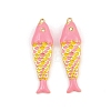 Brass Enamel Pendants KK-CBA6818-03G-04-1