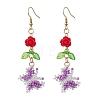 Glass Seed Beads Butterfly Dangle Earrings EJEW-MZ00347-05-2