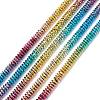 Rainbow Color Electroplate Non-magnetic Synthetic Hematite Beads Strands G-L489-F03-1