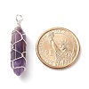 Natural Gemstone Double Terminated Pointed Pendants PALLOY-JF01227-3