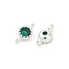 Brass Cubic Zirconia Flat Round Connector Charms KK-H204-02S-02-2