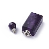 Faceted Natural Amethyst Openable Perfume Bottle Pendants G-P435-C-02P-3