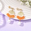 Brass Glass Seed Bead Chandelier Earrings EJEW-MZ00762-3