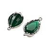 Cat Eye Faceted Teardrop Connector Charms G-B081-02P-06-2