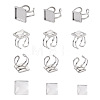 1 Box 9Pcs 304 Stainless Steel Cuff Pad Ring Settings DIY-PJ0001-11-2