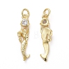 Brass Micro Pave Cubic Zirconia Pendants ZIRC-G155-02G-2