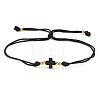 Adjustable Brass & Acrylic Beads Slider Bracelets NV0249-4-1