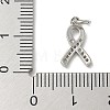 Rack Plating Brass Micro Pave Cubic Zirconia Pendants KK-K392-46P-3