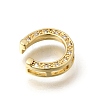 Brass Micro Pave Clear Cubic Zirconia Slide Charms KK-Z155-18G-2