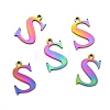 Ion Plating(IP) 304 Stainless Steel Alphabet Charms STAS-H122-S-M-2
