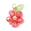 7Pcs Glass Pendants PALLOY-JF04732-3