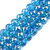 Electroplate Transparent Glass Beads Strands EGLA-N002-46-H06-1
