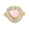 Brass Pave Clear Cubic Zirconia Connector Charms KK-A293-12G-05-1