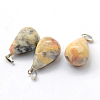 Teardrop Natural Crazy Agate Pendants G-Q435-22-2