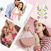 2Pcs Alloy Rhinestone Wine Glass Charm with K9 Glass Bead Keychains KEYC-OC00010-5